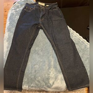 Vintage Straight-Leg Dark Blue Jeans